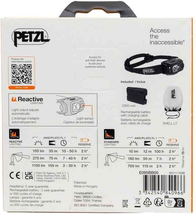 Image du produit Petzl SWIFT RL bk E095BB00 (1100 lm)