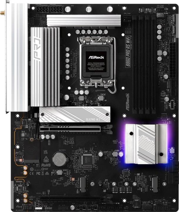 Immagine prodotto AsRock B860 Pro RS WiFi DDR5 Intel S al dettaglio (LGA 1851, Intel B860, ATX)