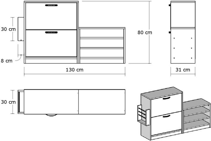 Produktbild Kalune Design Pauline (131 x 31 x 80 cm)