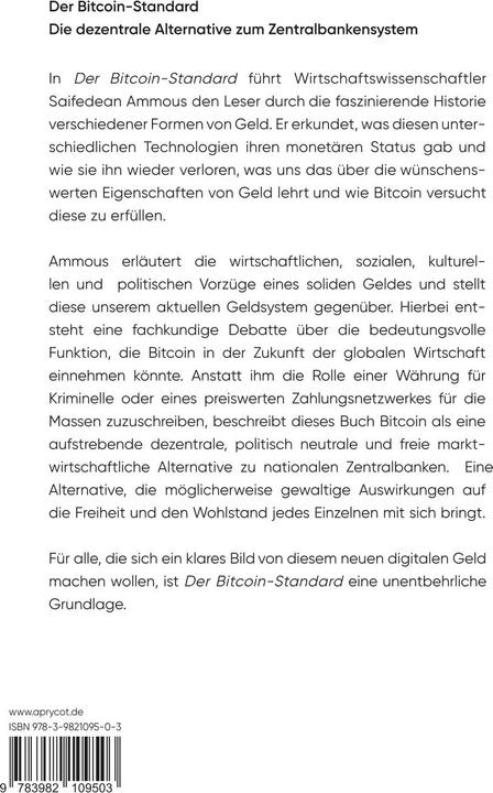 Immagine prodotto Der Bitcoin-Standard (Tedesco, Saifedean Ammous, 2019)
