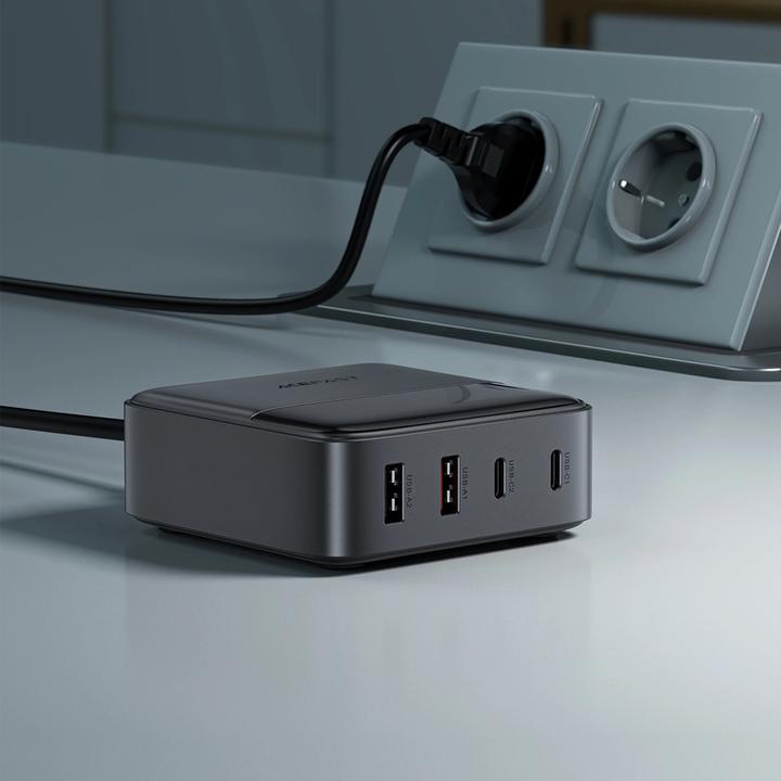 Immagine prodotto Acefast Z6 Charger Network GaN Desktop 2x USB-A / 2x USB-C PD 65W - Nero (65 W)