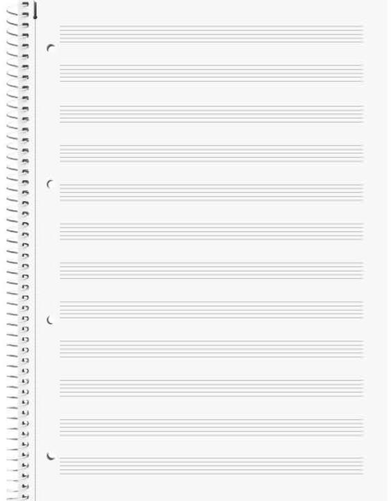 Valeurs nutritives et ingrédients Musique en feuilles de qualité supérieure Collegeblock (A4, À rayures, Couverture souple)