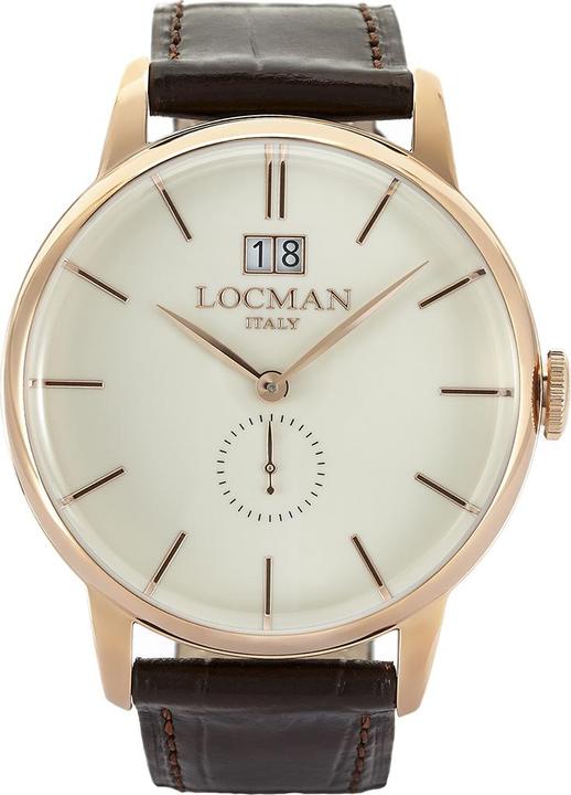 Produktbild Locman Italy Herrenuhr 1960 Big Date braun/roségold PVD Ref. 0252 (Analoguhr, 41 mm)