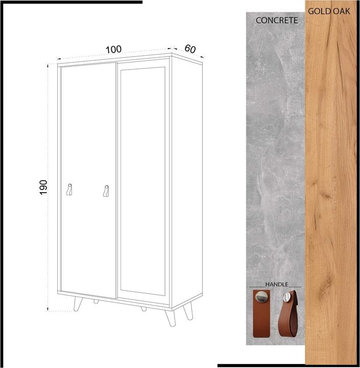 Actual product image Homitis Peyton (100 x 60 x 190 cm)