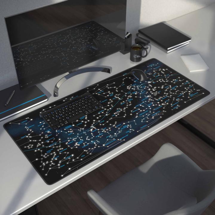 Immagine prodotto CSL Tappetino per mouse da gioco, tappetino XXL 900 x 400 mm, precisione e velocità, mappa celeste (XXL)