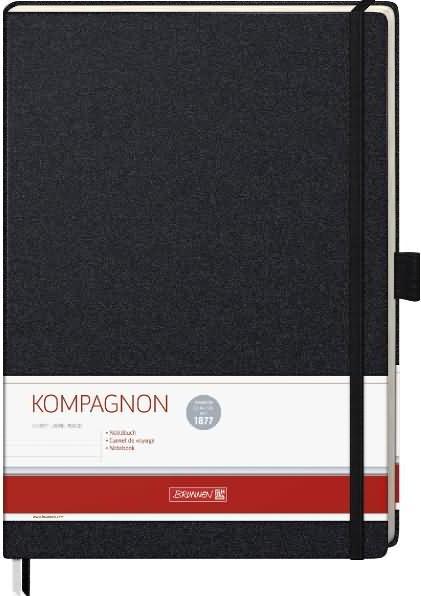 Actual product image Notebook KOMPAGNON A4 lined, black hardcover 192 pages (A4, Lined, Hardcover)