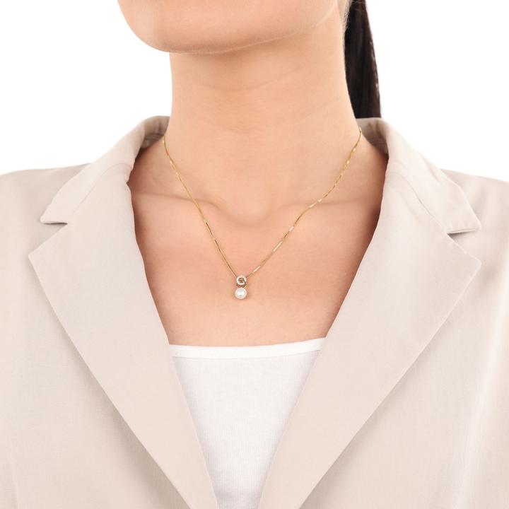 Produktbild Amor Anhänger für Damen, Gold 375, Zirkonia synth., Süsswasserzuchtperle (Gold 375, 9 ct)