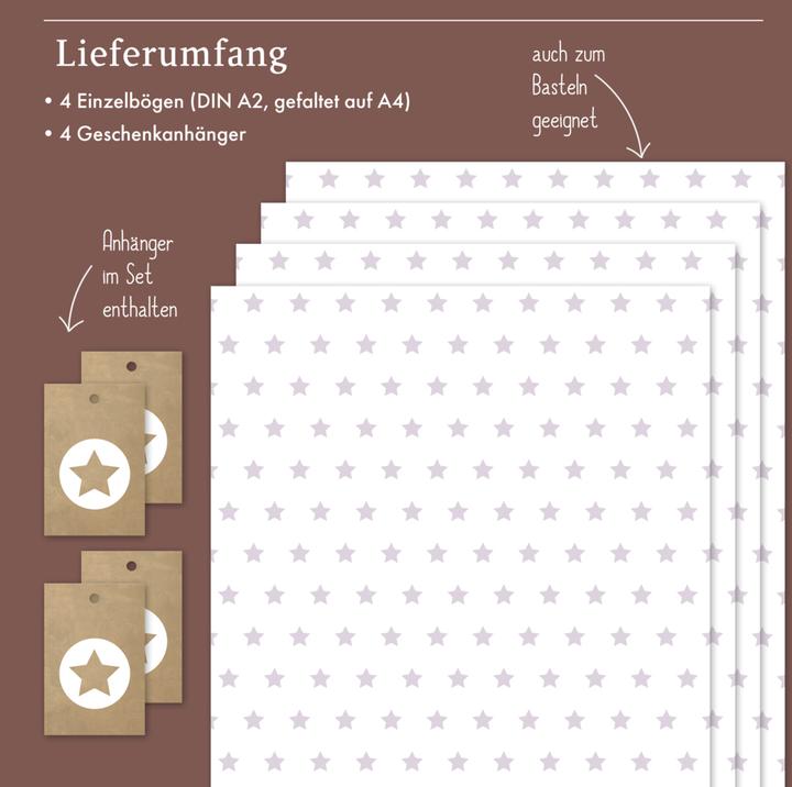 Actual product image Dabelino Wrapping paper set for stars (pastel (Wrapping paper, 4 x)