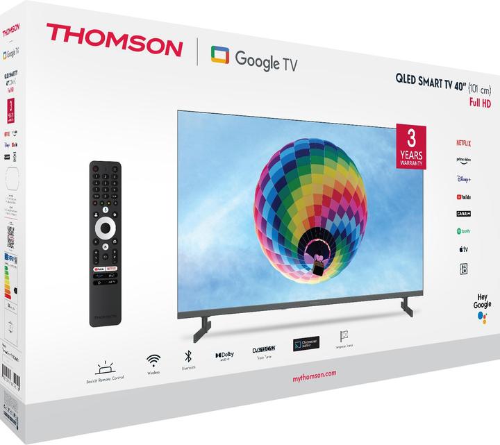 Image du produit Thomson TV 40 Fhd Qled Smart T2/C2s2 Google TV Frameless (40", QLED, Full HD)
