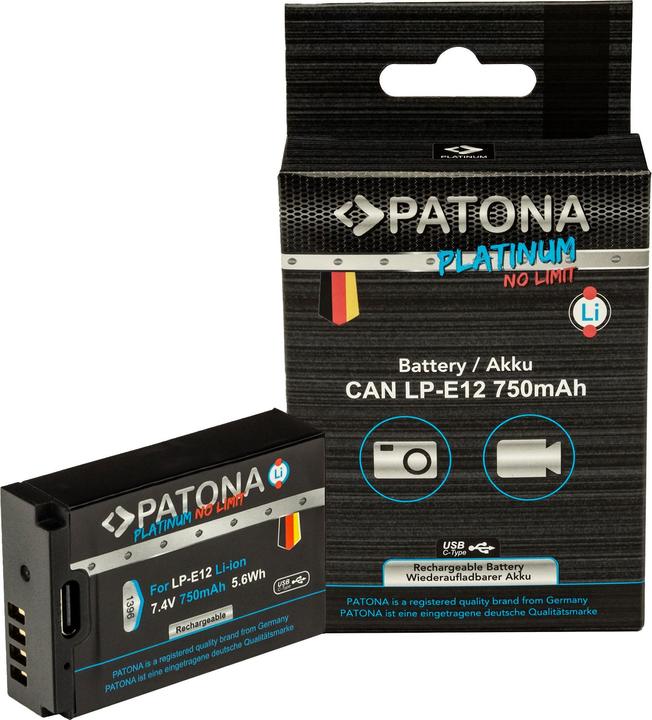 Immagine prodotto Patona Platino USB-C Canon LP-E12 (Accumulatore di carica elettrica)
