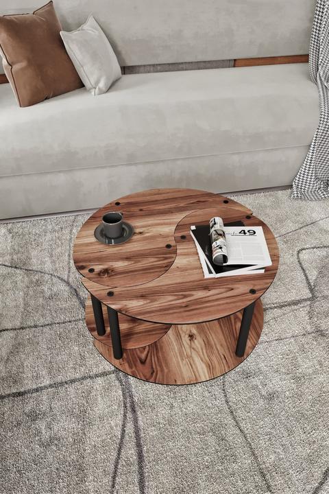 Actual product image Hanah Home Yin Yang Coffee Table 2 Set (70 x 38 x 70 cm)