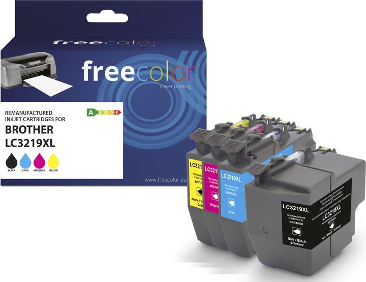 Actual product image Freecolor Cartridge Brother LC3219XL Multipack BK/C/M/Y remanufactured (M, C, Y, FC)