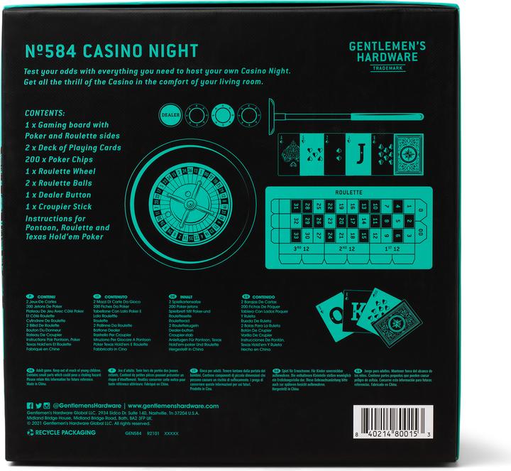 Actual product image Gentlemen's Hardware Casino Night (German, French, Italian, English, Spanish)