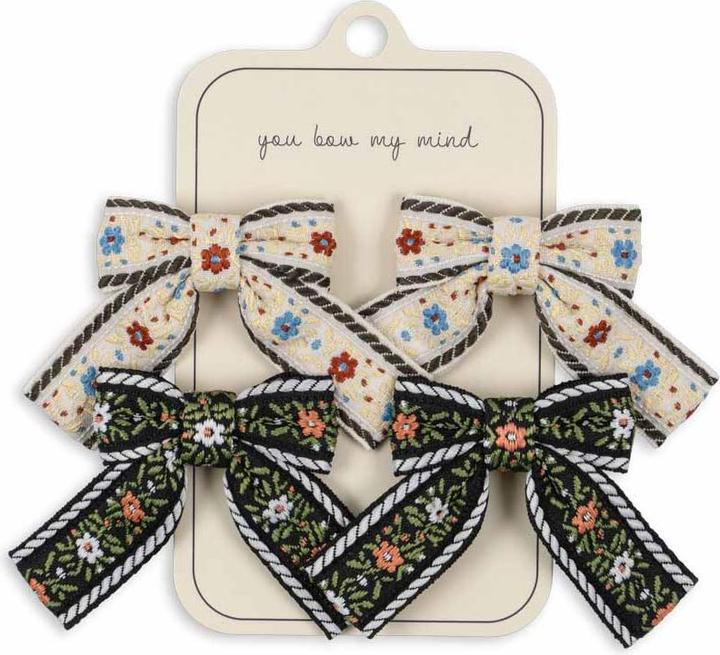 Actual product image Konges Slojd 4Pack hair clips bow black (Emblazonments)