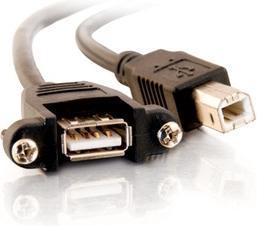Produktbild C2G 3ft USB 2.0 A Female to B Male Panel Mount Cable (0.90 m, USB 2.0)