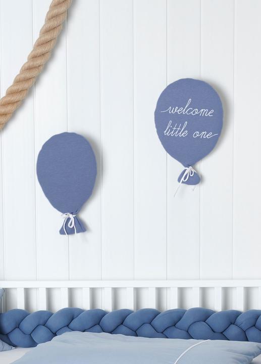 Produktbild Dekokissen Ballon Blau "Welcome Little One" (40 x 25 cm)