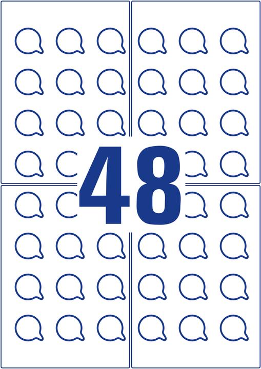 Actual product image Avery L7803-10 self-adhesive label circle Permanent (e)