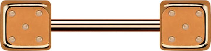 Actual product image Star Piercing Micro barbell rose gold with cube (Surgical steel 316L)