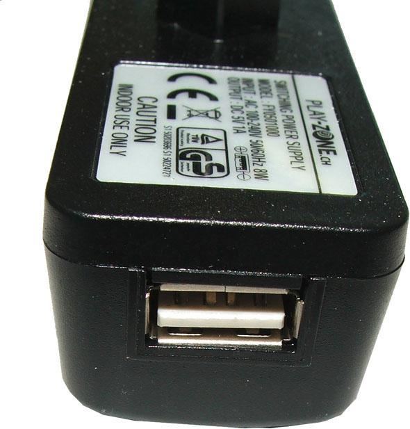 Actual product image Play-Zone Power supply AC/DC adapter 5V DC 1000mA USB