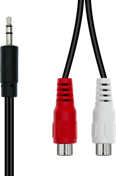 Actual product image ProXtend Mini-Jack 3-Pin to 2 x RCA Cable M-F Black 20cm (0.20 m)