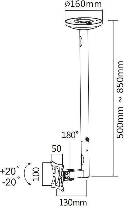 Actual product image Neomounts FPMA-C050Black (Ceiling, 30")