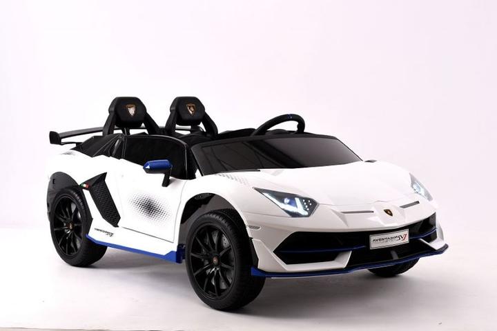 Produktbild Es-toys Elektro Kinderfahrzeug “Lamborghini Aventador SVJ Xago 2 Sitzer” – lizenziert -MP3, Ledersit (12 V)