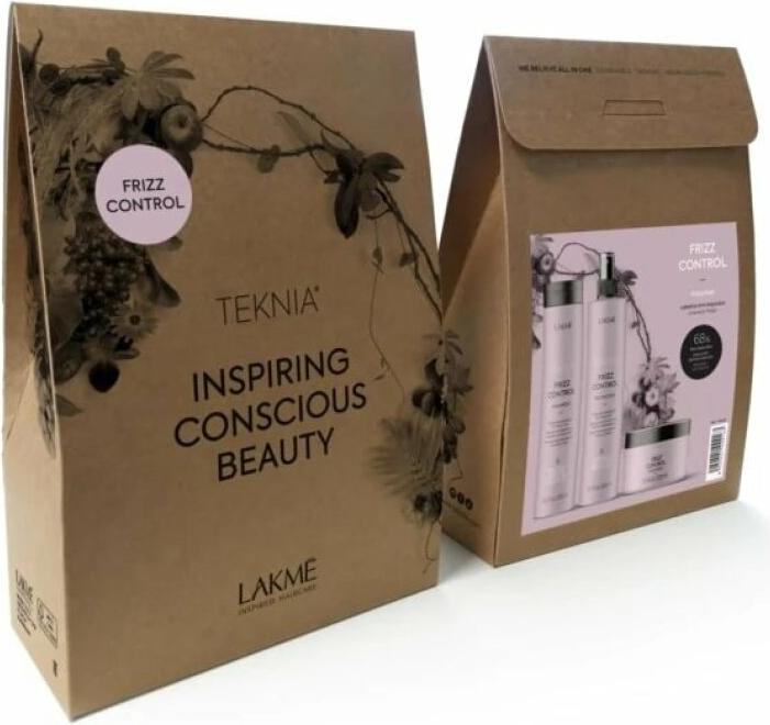 Produktbild Lakmé Lakme TKN Frizz Control Retail Pack: Shampoo 300ml + Pflege 250ml + Schutz 300ml