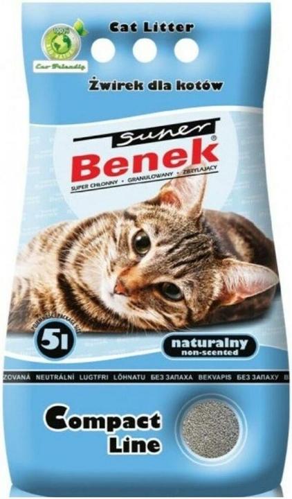 Actual product image Super Benek Certech Compact Natural - Cat Litter Clumping 5 l (Clumping, Non-dusting, 4.90 kg)