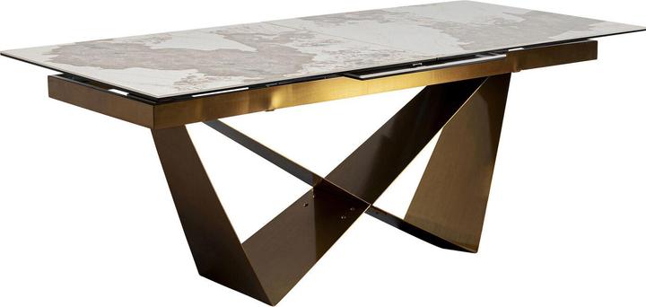 Image du produit Kare Design Table à rallonges Connesso Brass 200(+60)x100cm