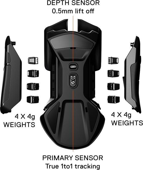 Actual product image SteelSeries Rival 600 RGB 12000 CPI TrueMove3+ Dual Optical Gaming Mouse 62446 (Cable)