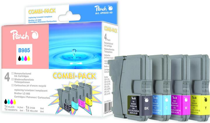 Actual product image Peach Economy ink cartridges compatible with LC-985VAL (M, FC, C, Y)