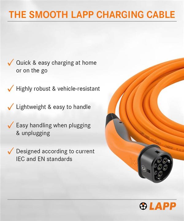 Immagine prodotto Lapp Mobility Cavo di ricarica (Tipo 2, 22 kW, 32 A, 3 m)