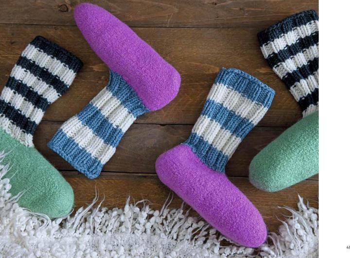Produktbild Hausschuhe stricken & filzen (Deutsch, Sabine Abel, Karoline Hoffmeister, Annette Diepolder, 2023)