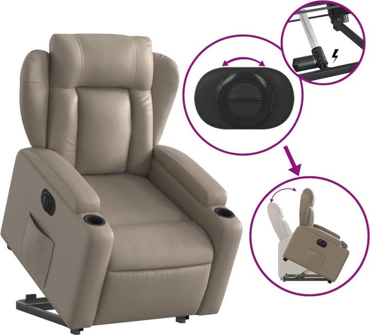 Image du produit VidaXL Fauteuil relax releveur électrique Cappuccino Similicuir