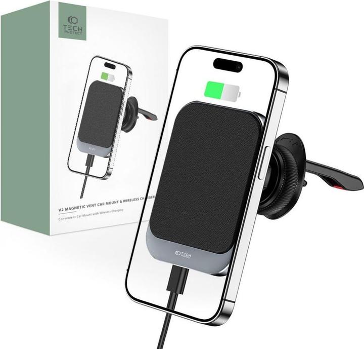 Produktbild Tech-Protect Mm15w-V2 Magnetic Magsafe Vent Car Mount Wireless Charger 15w Black