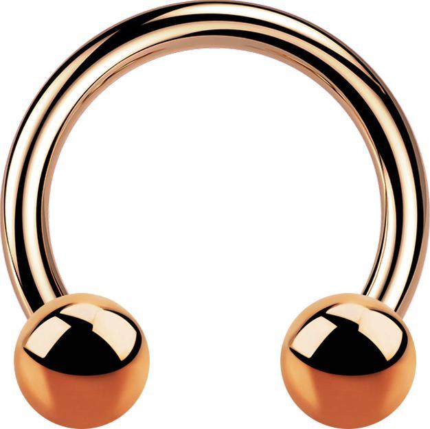 Image du produit Star Piercing Circular Barbell rosegold mit zwei Kugel (Titane G23, sans laiton)