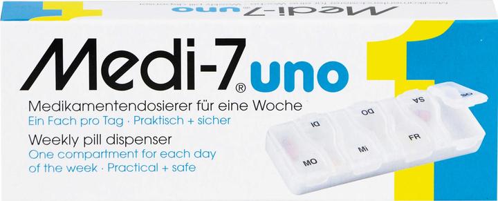 Actual product image Medi-7 Uno medicine dispenser for one week, one compartment per day, 1 pc. Container