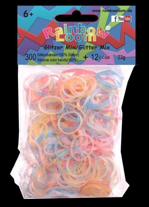 Immagine prodotto Rainbow Loom Bande in silicone glitter mix gelatina (12 pz.)
