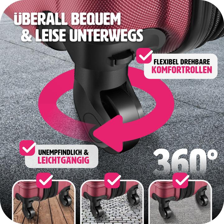 Produktbild tectake Hartschalenkofferset (106 l, M (50 - 90l), L (90 - 115l))