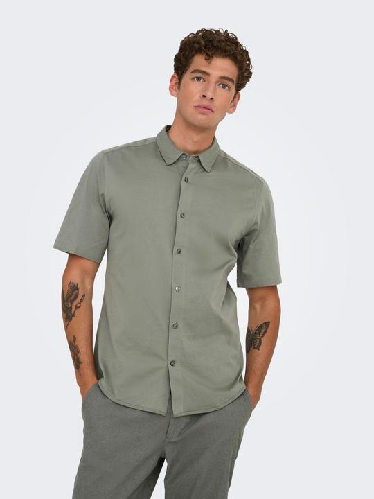 Produktbild Only & Sons Onsrobin Button Under Ss Stretch Shirt (M)