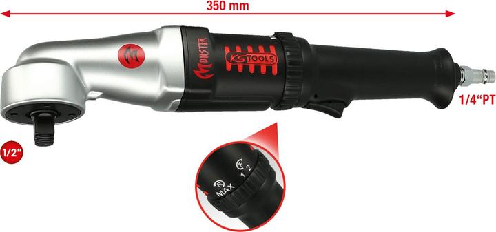 Actual product image KS Tools 1/2" MONSTER high performance air angle impact wrench, 271 Nm, 105.4 dbA (1/2")