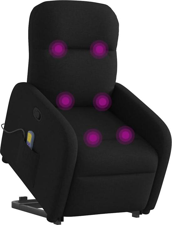Actual product image VidaXL Massage chair with stand-up aid black fabric