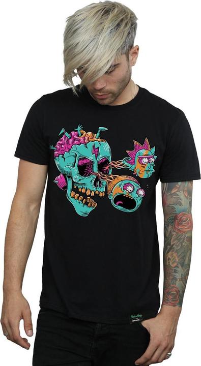 Image du produit Rick And Morty T-shirt en coton avec tête de mort et globe oculaire (L)