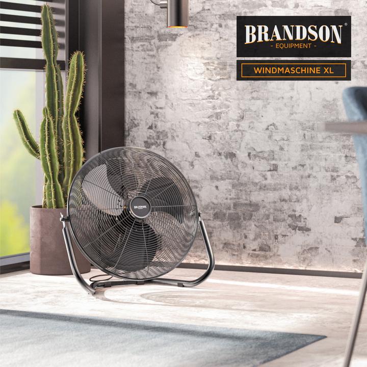 Immagine prodotto Brandson Macchina del vento 53,5 cm Ø, ventilatore retrò da pavimento 200W inclinabile, maniglia per il (67 dB)