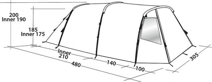 Actual product image Easy Camp Huntsville 500, tunnel tent (Tunnel tent, 12.10 kg, 5 persons)