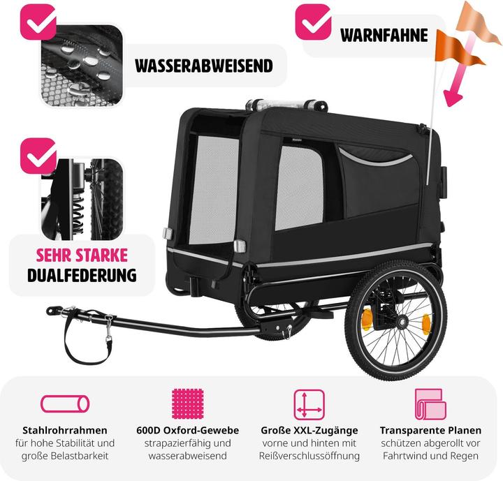 Actual product image tectake Dog Bike Trailer - Multifunctional, Foldable