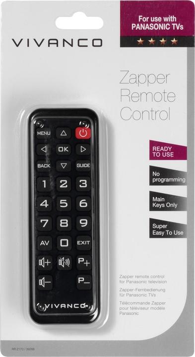 Actual product image Vivanco RR Z 170 for Panasonic (Device-specific remote control, Infrared)