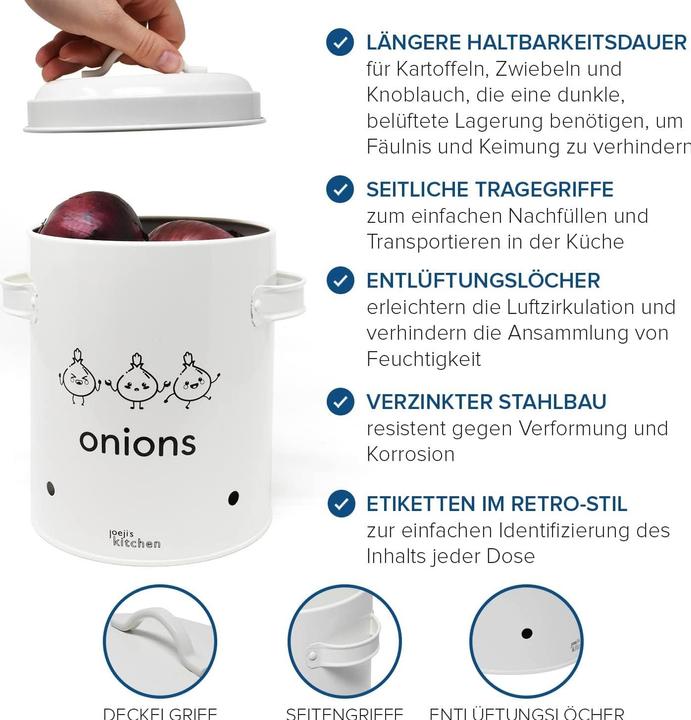 Image du produit Kitchen 3er-Set Kartoffel-Zwiebel-Knoblauch Aufbewahrung (7 l)