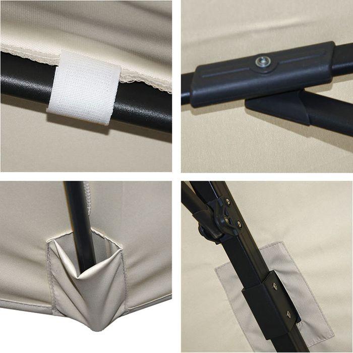 Actual product image Mendler Gastronomy traffic light umbrella HWC-A96, 3x4m (Ø5m) polyester/aluminium, anthracite without (1.04 m)