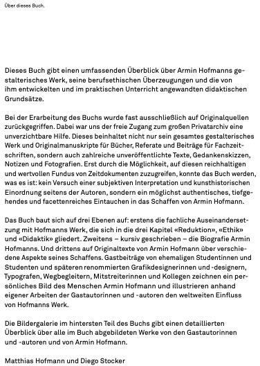 Produktbild Armin Hofmann. Reduktion. Ethik. Didaktik (Deutsch, Matthias Hofmann, 2024)
